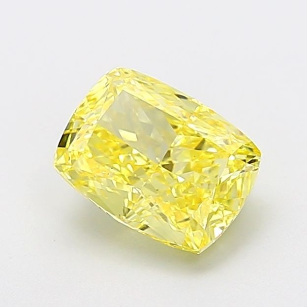 Loose Diamond - CUSHION MODIFIED 2.02ct Fancy Vivid Yellow VS1: Loose Diamond - CUSHION MODIFIED 2.02ct Fancy Vivid Yellow VS1 Source: This is a real non-mined Diamond that has been grown in a lab Shape: CUSHION MODIFIED Carats: 2.02 Color: Fancy Vivid Yellow Cert