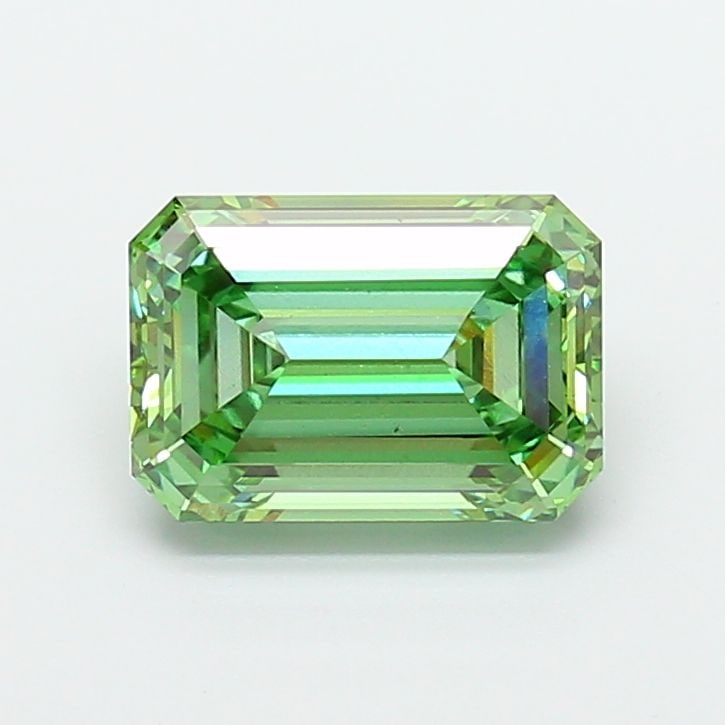 Loose Diamond - EMERALD 4.08ct Fancy Vivid Green VS1: Loose Diamond - EMERALD 4.08ct Fancy Vivid Green VS1 Source: This is a real non-mined Diamond that has been grown in a lab Shape: EMERALD Carats: 4.08 Color: Fancy Vivid Green Certification: IGI Video