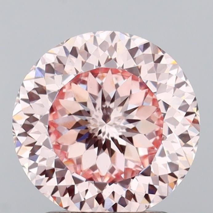 Loose Diamond - ROUND 2.06ct Fancy Intense Pink VS1: Loose Diamond - ROUND 2.06ct Fancy Intense Pink VS1 Source: This is a real non-mined Diamond that has been grown in a lab Shape: ROUND Carats: 2.06 Color: Fancy Intense Pink Certification: IGI Video: