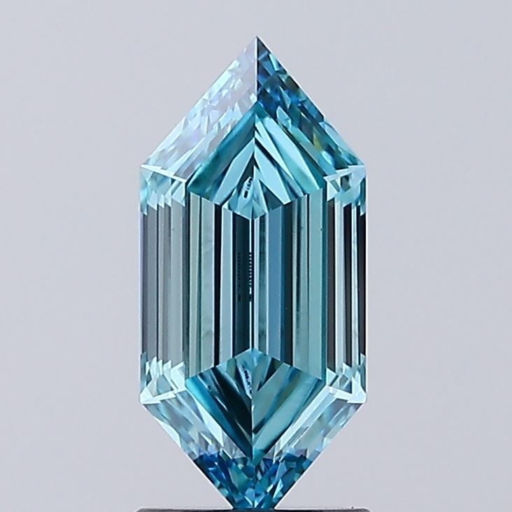 Loose Diamond - HEXAGONAL 1.79ct Fancy Vivid Greenish Blue VS1 (1 of 1)
