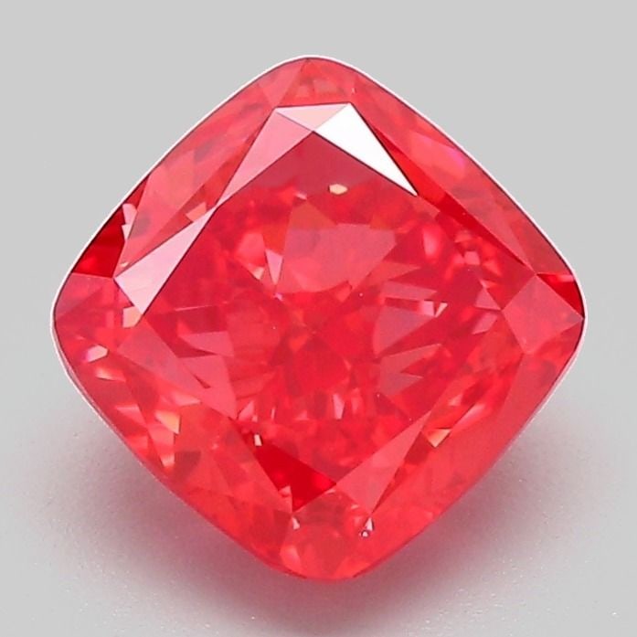 Loose Diamond - CUSHION MODIFIED 2.07ct Fancy Vivid Red VVS2: Loose Diamond - CUSHION MODIFIED 2.07ct Fancy Vivid Red VVS2 Source: This is a real non-mined Diamond that has been grown in a lab Shape: CUSHION MODIFIED Carats: 2.07 Color: Fancy Vivid Red Certifica