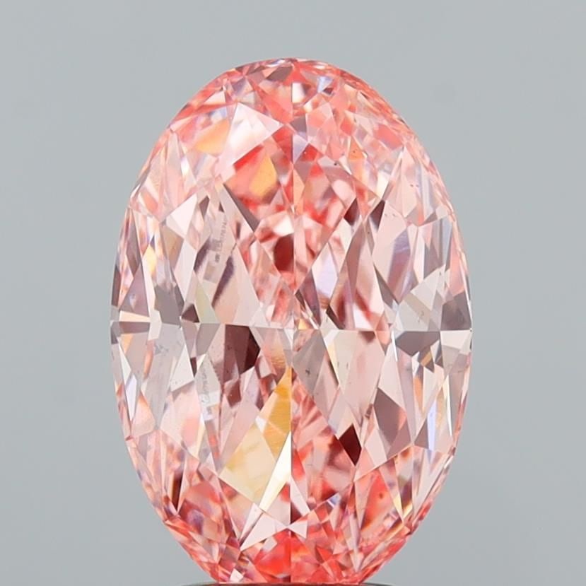 Loose Diamond - OVAL 3.47ct Fancy Vivid Pink VS2: Loose Diamond - OVAL 3.47ct Fancy Vivid Pink VS2 Source: This is a real non-mined Diamond that has been grown in a lab Shape: OVAL Carats: 3.47 Color: Fancy Vivid Pink Certification: IGI Video: