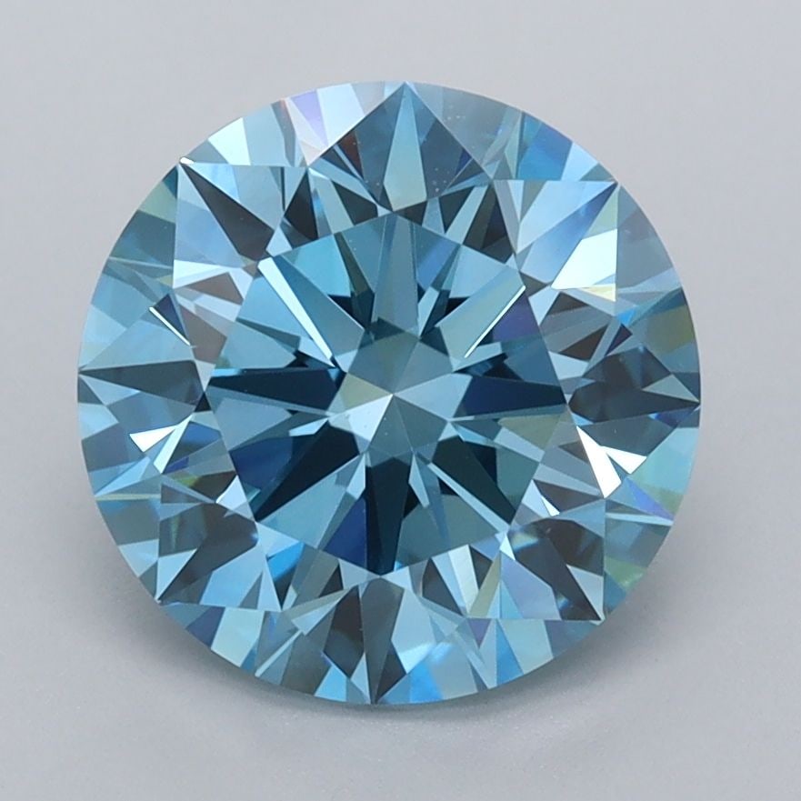 Ideal Loose Diamond - ROUND 3.02ct Fancy Vivid Blue VVS2: Ideal Loose Diamond - ROUND 3.02ct Fancy Vivid Blue VVS2 Source: This is a real non-mined Diamond that has been grown in a lab Shape: ROUND Carats: 3.02 Color: Fancy Vivid Blue Certification: IGI Vide