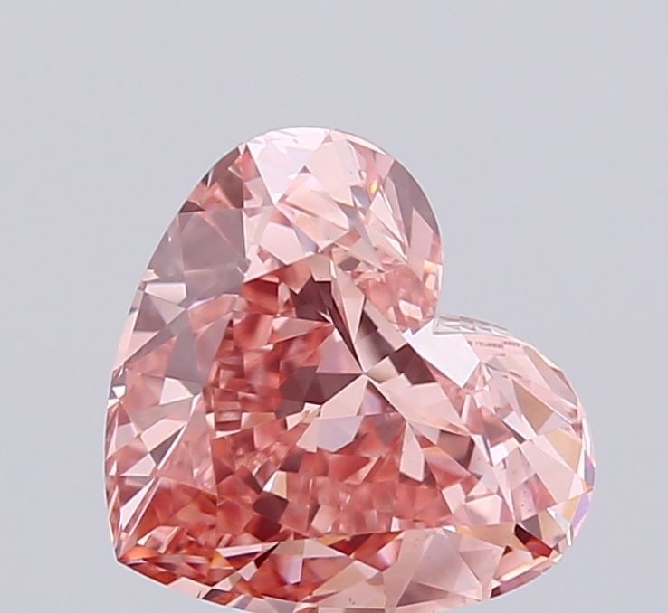 Loose Diamond - HEART 3.17ct Fancy Vivid Brownish Pink VS1: Loose Diamond - HEART 3.17ct Fancy Vivid Brownish Pink VS1 Source: This is a real non-mined Diamond that has been grown in a lab Shape: HEART Carats: 3.17 Color: Fancy Vivid Brownish Pink Certificatio