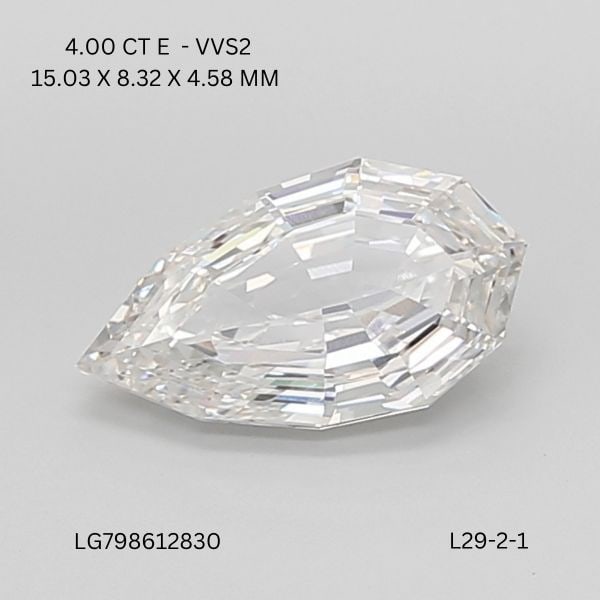 Loose Diamond - PEAR 4.0ct E VVS2 (1 of 1)