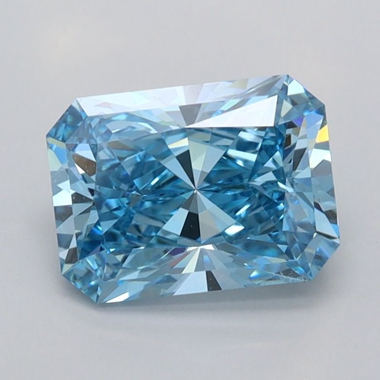 Loose Diamond - RADIANT 1.51ct Fancy Vivid Blue VVS2: Loose Diamond - RADIANT 1.51ct Fancy Vivid Blue VVS2 Source: This is a real non-mined Diamond that has been grown in a lab Shape: RADIANT Carats: 1.51 Color: Fancy Vivid Blue Certification: IGI Video: