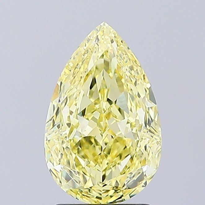 Loose Diamond - PEAR 2.08ct Fancy Intense Yellow VVS2: Loose Diamond - PEAR 2.08ct Fancy Intense Yellow VVS2 Source: This is a real non-mined Diamond that has been grown in a lab Shape: PEAR Carats: 2.08 Color: Fancy Intense Yellow Certification: IGI Vide