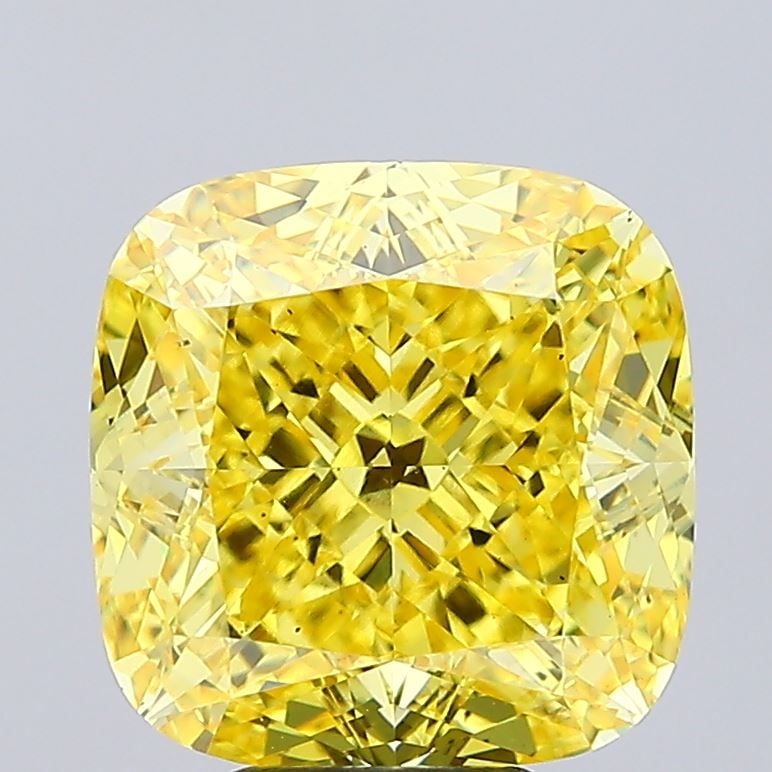 Loose Diamond - CUSHION MODIFIED 7.7ct Fancy Vivid Yellow VS2: Loose Diamond - CUSHION MODIFIED 7.7ct Fancy Vivid Yellow VS2 Source: This is a real non-mined Diamond that has been grown in a lab Shape: CUSHION MODIFIED Carats: 7.7 Color: Fancy Vivid Yellow Certif