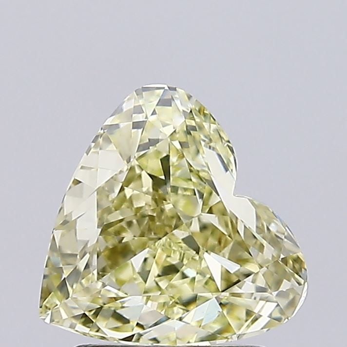 Loose Diamond - HEART 1.69ct Fancy Light Yellow VS1: Loose Diamond - HEART 1.69ct Fancy Light Yellow VS1 Source: This is a real non-mined Diamond that has been grown in a lab Shape: HEART Carats: 1.69 Color: Fancy Light Yellow Certification: IGI Video: