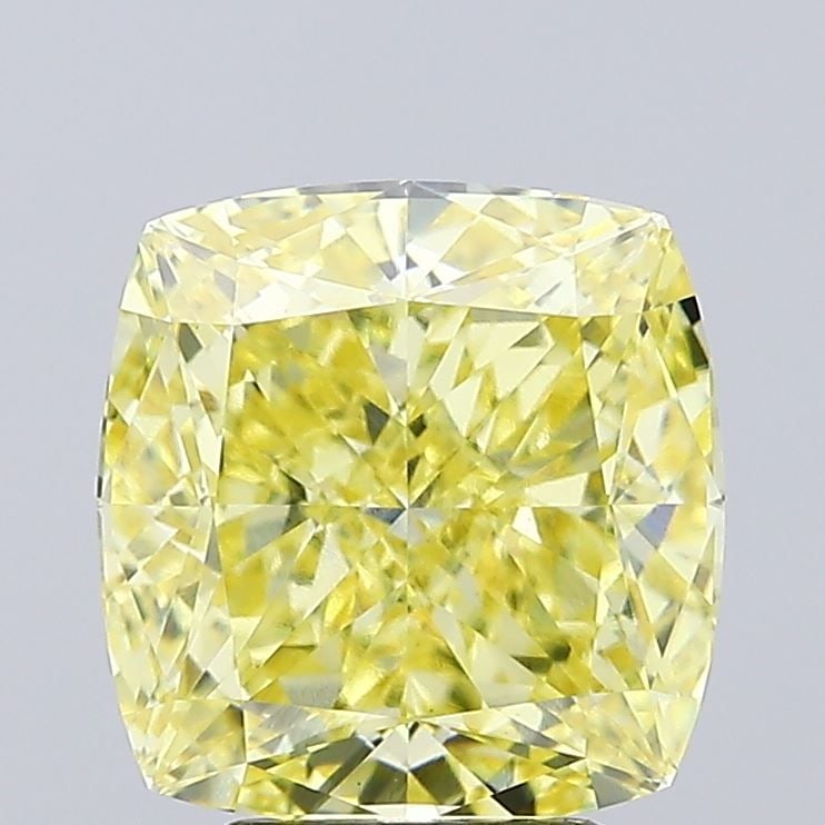 Loose Diamond - CUSHION MODIFIED 4.61ct Fancy Intense Yellow VVS2: Loose Diamond - CUSHION MODIFIED 4.61ct Fancy Intense Yellow VVS2 Source: This is a real non-mined Diamond that has been grown in a lab Shape: CUSHION MODIFIED Carats: 4.61 Color: Fancy Intense Yellow