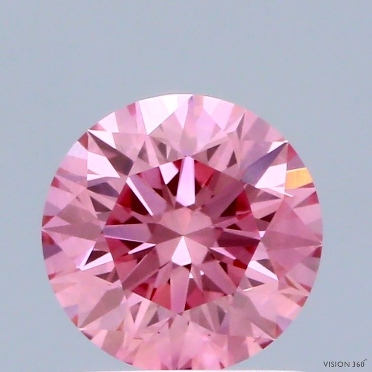 Ideal Loose Diamond - ROUND 1.05ct Fancy Vivid Pink VS2: Ideal Loose Diamond - ROUND 1.05ct Fancy Vivid Pink VS2 Source: This is a real non-mined Diamond that has been grown in a lab Shape: ROUND Carats: 1.05 Color: Fancy Vivid Pink Certification: IGI Video