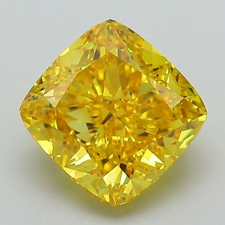 Loose Diamond - CUSHION MODIFIED 2.66ct Fancy Vivid Yellow VVS2: Loose Diamond - CUSHION MODIFIED 2.66ct Fancy Vivid Yellow VVS2 Source: This is a real non-mined Diamond that has been grown in a lab Shape: CUSHION MODIFIED Carats: 2.66 Color: Fancy Vivid Yellow Cer