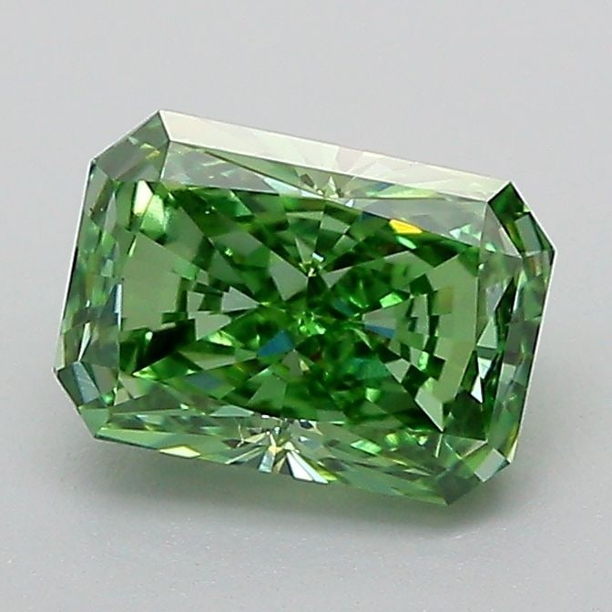 Loose Diamond - RADIANT 1.18ct Fancy Vivid Green VS1: Loose Diamond - RADIANT 1.18ct Fancy Vivid Green VS1 Source: This is a real non-mined Diamond that has been grown in a lab Shape: RADIANT Carats: 1.18 Color: Fancy Vivid Green Certification: IGI Video