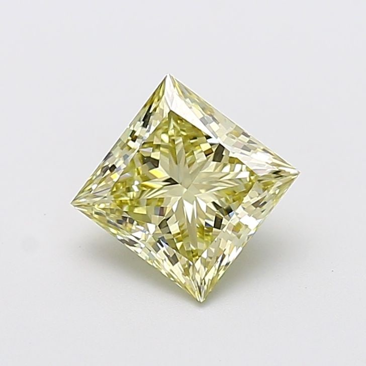 Loose Diamond - PRINCESS 2.01ct Fancy Light Yellow VVS2: Loose Diamond - PRINCESS 2.01ct Fancy Light Yellow VVS2 Source: This is a real non-mined Diamond that has been grown in a lab Shape: PRINCESS Carats: 2.01 Color: Fancy Light Yellow Certification: IGI 