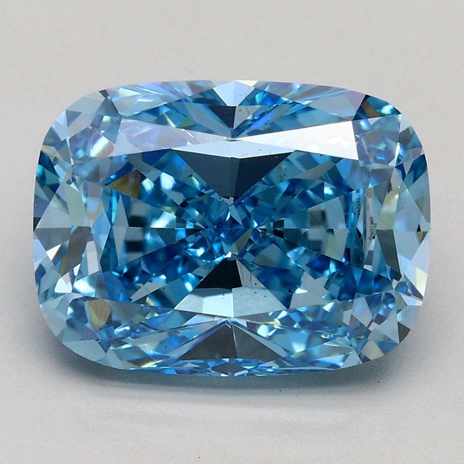 Loose Diamond - CUSHION MODIFIED 2.48ct Fancy Vivid Blue VS2: Loose Diamond - CUSHION MODIFIED 2.48ct Fancy Vivid Blue VS2 Source: This is a real non-mined Diamond that has been grown in a lab Shape: CUSHION MODIFIED Carats: 2.48 Color: Fancy Vivid Blue Certific