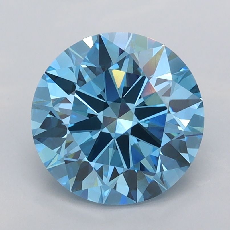 Ideal Loose Diamond - ROUND 2.02ct Fancy Vivid Blue VVS2: Ideal Loose Diamond - ROUND 2.02ct Fancy Vivid Blue VVS2 Source: This is a real non-mined Diamond that has been grown in a lab Shape: ROUND Carats: 2.02 Color: Fancy Vivid Blue Certification: IGI Vide