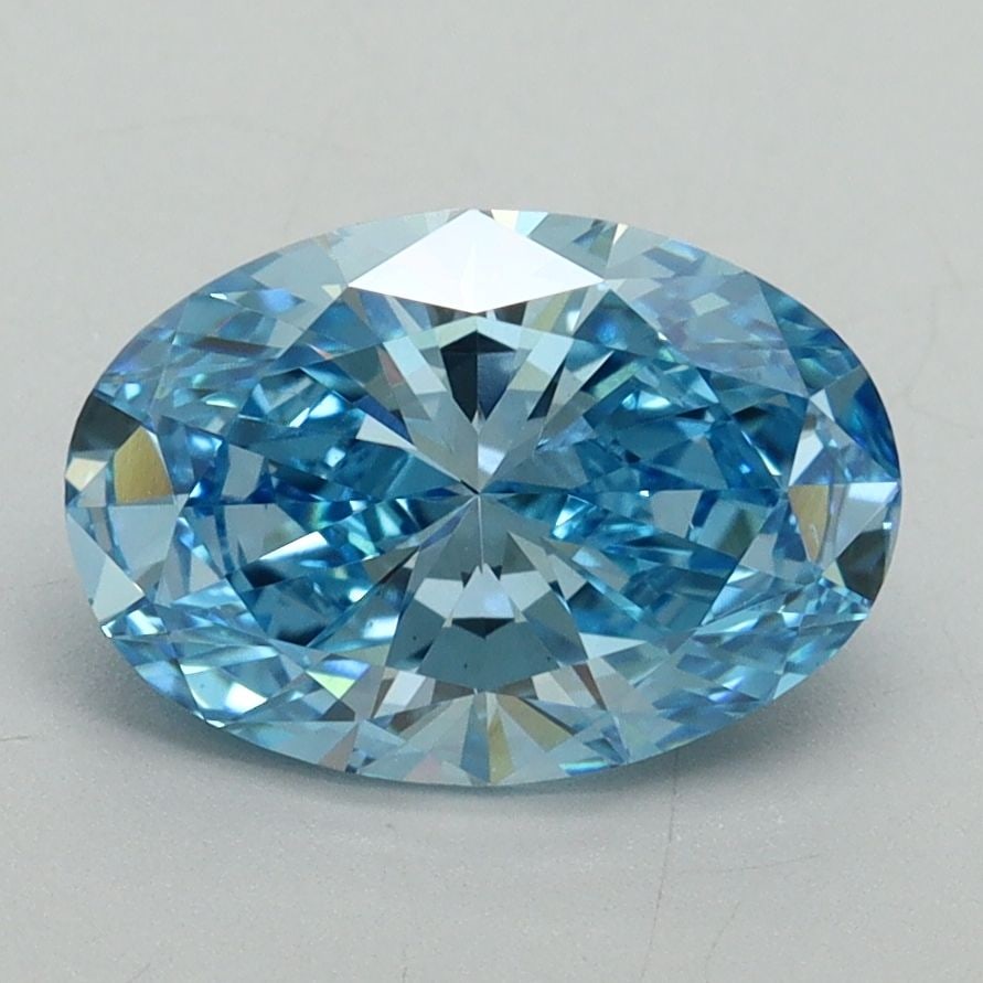 Loose Diamond - OVAL 2.04ct Fancy Vivid Blue VS2: Loose Diamond - OVAL 2.04ct Fancy Vivid Blue VS2 Source: This is a real non-mined Diamond that has been grown in a lab Shape: OVAL Carats: 2.04 Color: Fancy Vivid Blue Certification: IGI Video: