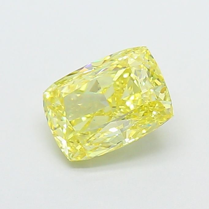 Loose Diamond - CUSHION MODIFIED 1.51ct Fancy Vivid Yellow VS2: Loose Diamond - CUSHION MODIFIED 1.51ct Fancy Vivid Yellow VS2 Source: This is a real non-mined Diamond that has been grown in a lab Shape: CUSHION MODIFIED Carats: 1.51 Color: Fancy Vivid Yellow Cert