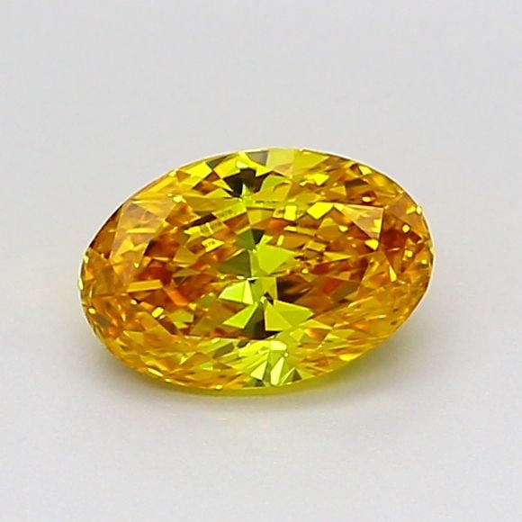 Loose Diamond - OVAL 0.6ct Fancy Vivid Orangey Yellow VS1: Loose Diamond - OVAL 0.6ct Fancy Vivid Orangey Yellow VS1 Source: This is a real non-mined Diamond that has been grown in a lab Shape: OVAL Carats: 0.6 Color: Fancy Vivid Orangey Yellow Certification: