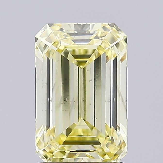 Loose Diamond - EMERALD 1.62ct Fancy Intense Yellow VS2: Loose Diamond - EMERALD 1.62ct Fancy Intense Yellow VS2 Source: This is a real non-mined Diamond that has been grown in a lab Shape: EMERALD Carats: 1.62 Color: Fancy Intense Yellow Certification: IGI