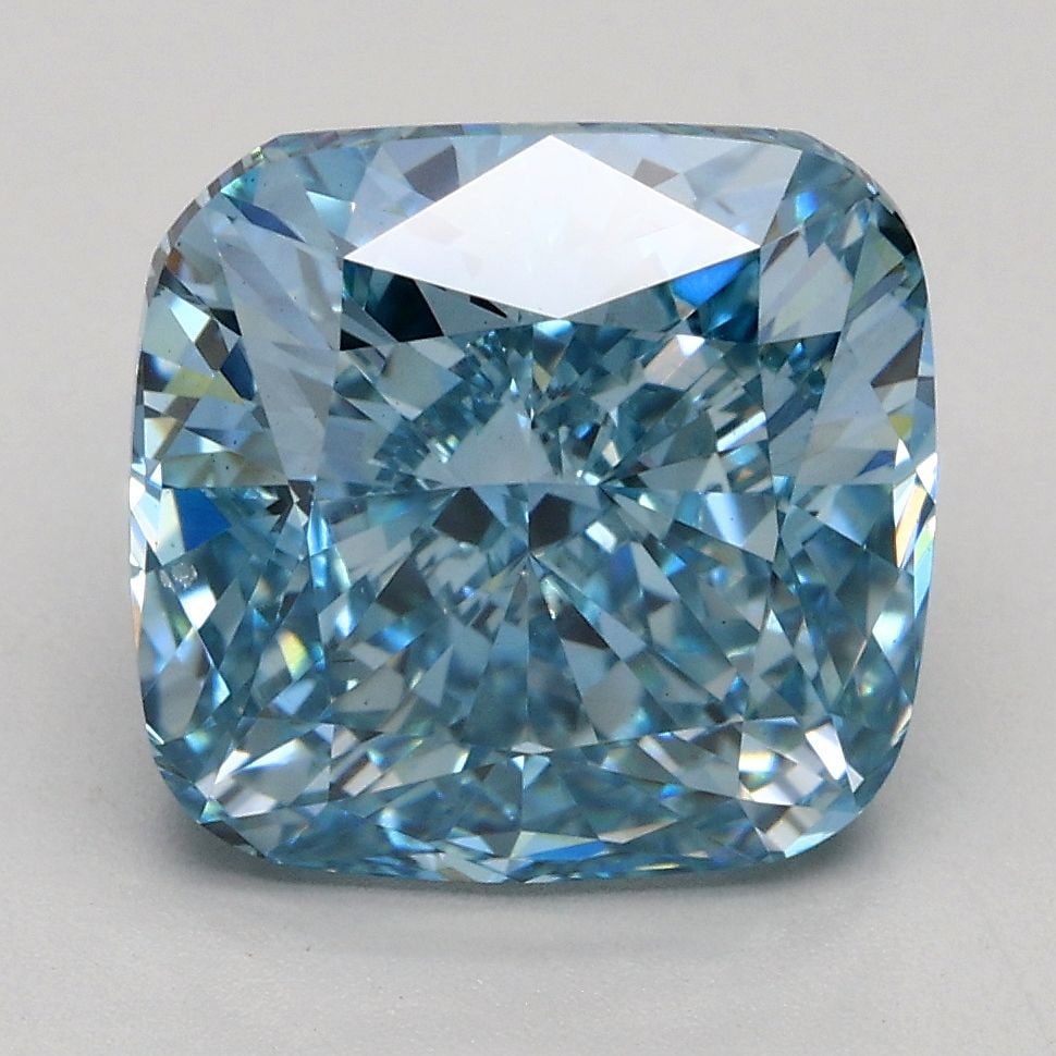 Loose Diamond - CUSHION BRILLIANT 3.7ct Fancy Vivid Blue VS2: Loose Diamond - CUSHION BRILLIANT 3.7ct Fancy Vivid Blue VS2 Source: This is a real non-mined Diamond that has been grown in a lab Shape: CUSHION BRILLIANT Carats: 3.7 Color: Fancy Vivid Blue Certific