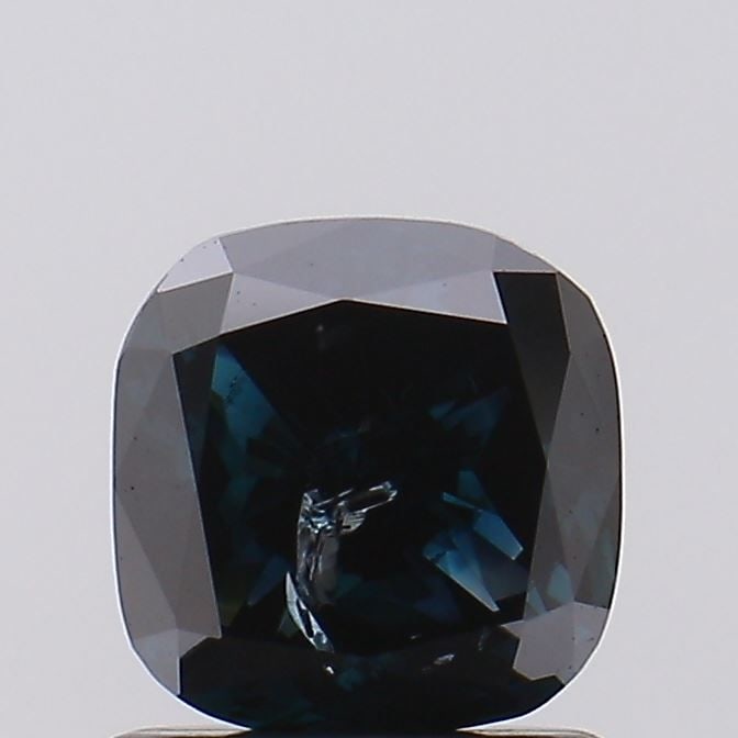 Loose Diamond - CUSHION BRILLIANT 1.01ct Fancy Dark Greenish Blue I3: Loose Diamond - CUSHION BRILLIANT 1.01ct Fancy Dark Greenish Blue I3 Source: This is a real non-mined Diamond that has been grown in a lab Shape: CUSHION BRILLIANT Carats: 1.01 Color: Fancy Dark Green