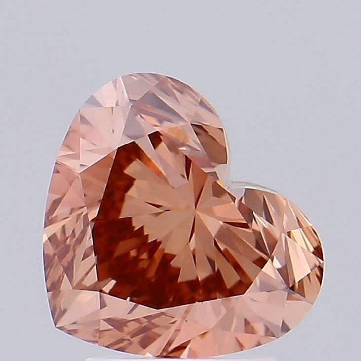 Loose Diamond - HEART 2.53ct Fancy Pinkish Brown VS1: Loose Diamond - HEART 2.53ct Fancy Pinkish Brown VS1 Source: This is a real non-mined Diamond that has been grown in a lab Shape: HEART Carats: 2.53 Color: Fancy Pinkish Brown Certification: IGI Video
