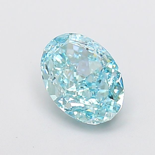 Loose Diamond - OVAL 1.68ct Fancy Vivid Greenish Blue VVS2: Loose Diamond - OVAL 1.68ct Fancy Vivid Greenish Blue VVS2 Source: This is a real non-mined Diamond that has been grown in a lab Shape: OVAL Carats: 1.68 Color: Fancy Vivid Greenish Blue Certification
