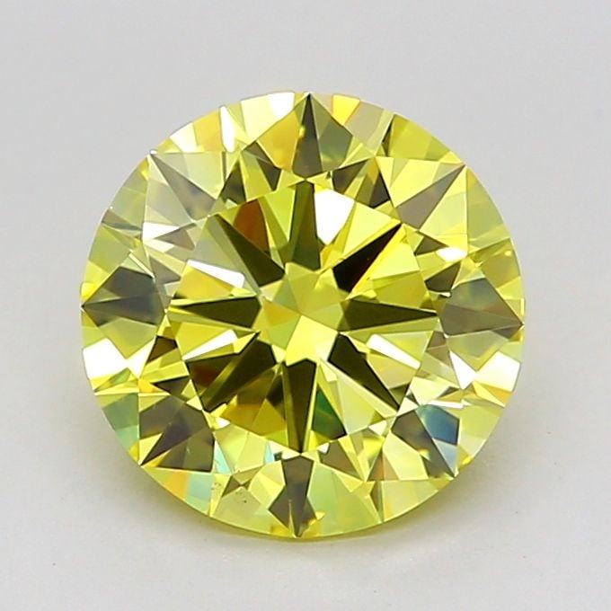 Loose Diamond - ROUND 2.01ct Fancy Intense Yellow VS1: Loose Diamond - ROUND 2.01ct Fancy Intense Yellow VS1 Source: This is a real non-mined Diamond that has been grown in a lab Shape: ROUND Carats: 2.01 Color: Fancy Intense Yellow Certification: IGI Vid