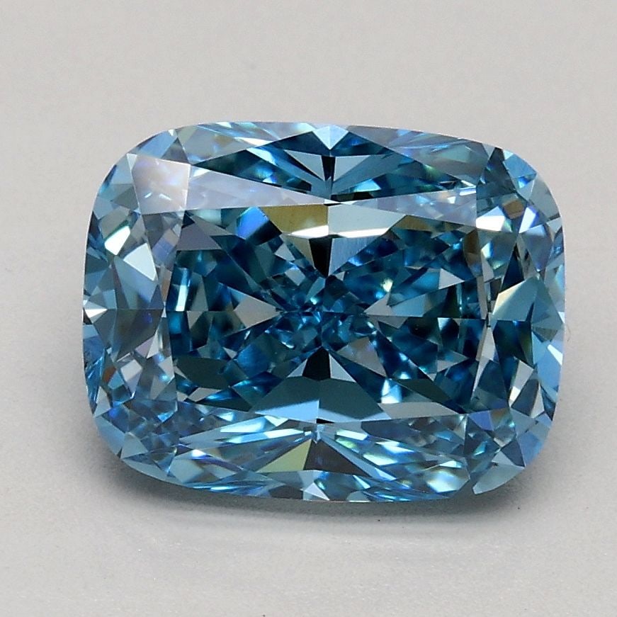 Loose Diamond - CUSHION MODIFIED 1.75ct Fancy Vivid Blue VS1: Loose Diamond - CUSHION MODIFIED 1.75ct Fancy Vivid Blue VS1 Source: This is a real non-mined Diamond that has been grown in a lab Shape: CUSHION MODIFIED Carats: 1.75 Color: Fancy Vivid Blue Certific