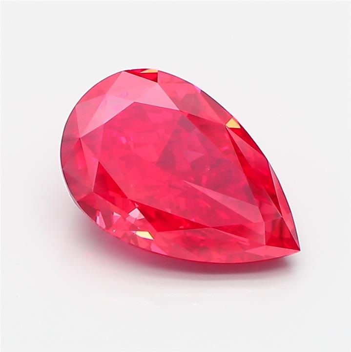 Loose Diamond - PEAR 3.03ct Fancy Vivid Red VS1: Loose Diamond - PEAR 3.03ct Fancy Vivid Red VS1 Source: This is a real non-mined Diamond that has been grown in a lab Shape: PEAR Carats: 3.03 Color: Fancy Vivid Red Certification: IGI Video: