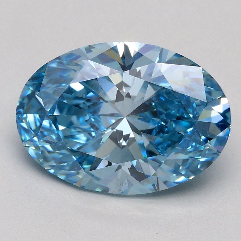 Loose Diamond - OVAL 2.08ct Fancy Vivid Blue VS2: Loose Diamond - OVAL 2.08ct Fancy Vivid Blue VS2 Source: This is a real non-mined Diamond that has been grown in a lab Shape: OVAL Carats: 2.08 Color: Fancy Vivid Blue Certification: IGI Video: