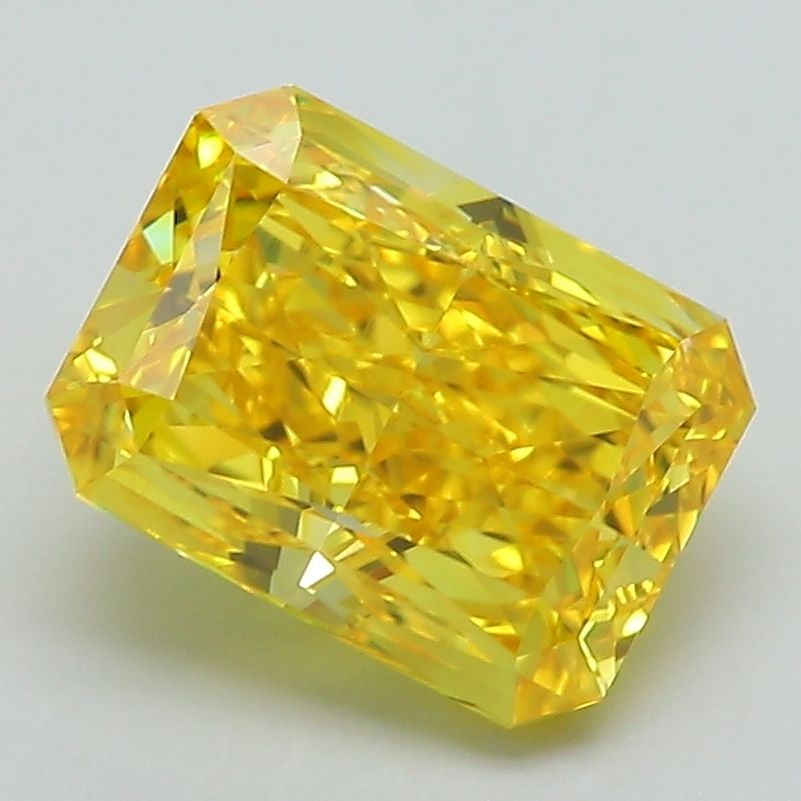 Loose Diamond - RADIANT 2.66ct Fancy Vivid Yellow VVS2: Loose Diamond - RADIANT 2.66ct Fancy Vivid Yellow VVS2 Source: This is a real non-mined Diamond that has been grown in a lab Shape: RADIANT Carats: 2.66 Color: Fancy Vivid Yellow Certification: IGI Vi