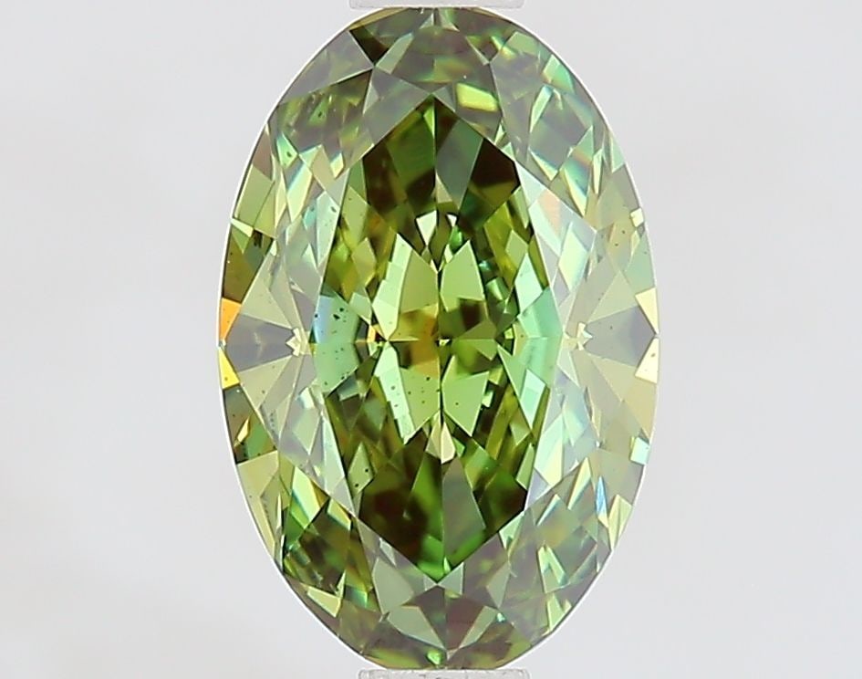 Loose Diamond - OVAL 1.43ct Fancy Vivid Green VS2: Loose Diamond - OVAL 1.43ct Fancy Vivid Green VS2 Source: This is a real non-mined Diamond that has been grown in a lab Shape: OVAL Carats: 1.43 Color: Fancy Vivid Green Certification: IGI Video: