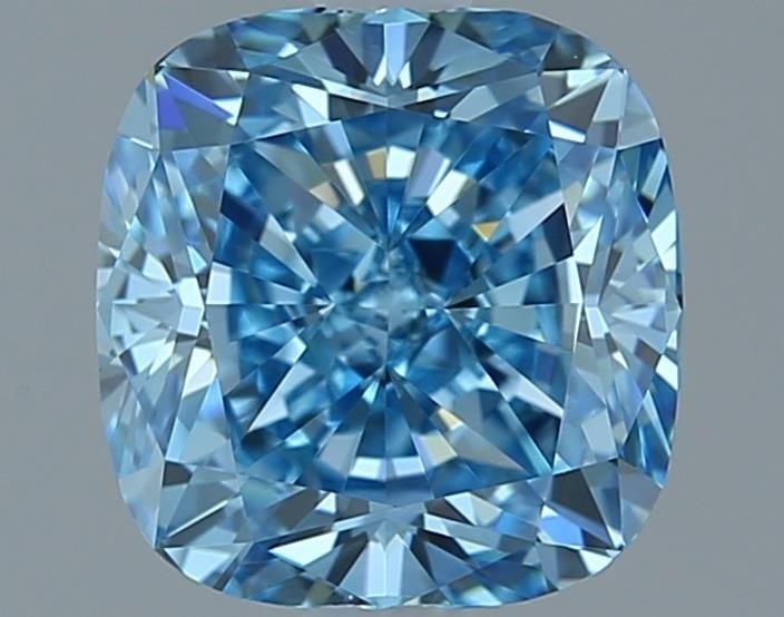 Loose Diamond - CUSHION MODIFIED 1.02ct Fancy Vivid Blue VVS1: Loose Diamond - CUSHION MODIFIED 1.02ct Fancy Vivid Blue VVS1 Source: This is a real non-mined Diamond that has been grown in a lab Shape: CUSHION MODIFIED Carats: 1.02 Color: Fancy Vivid Blue Certifi