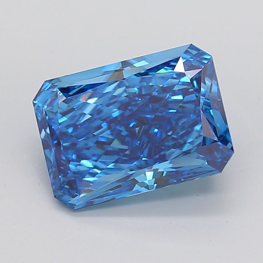 Loose Diamond - RADIANT 7.7ct Fancy Vivid Blue VS1: Loose Diamond - RADIANT 7.7ct Fancy Vivid Blue VS1 Source: This is a real non-mined Diamond that has been grown in a lab Shape: RADIANT Carats: 7.7 Color: Fancy Vivid Blue Certification: IGI Video: