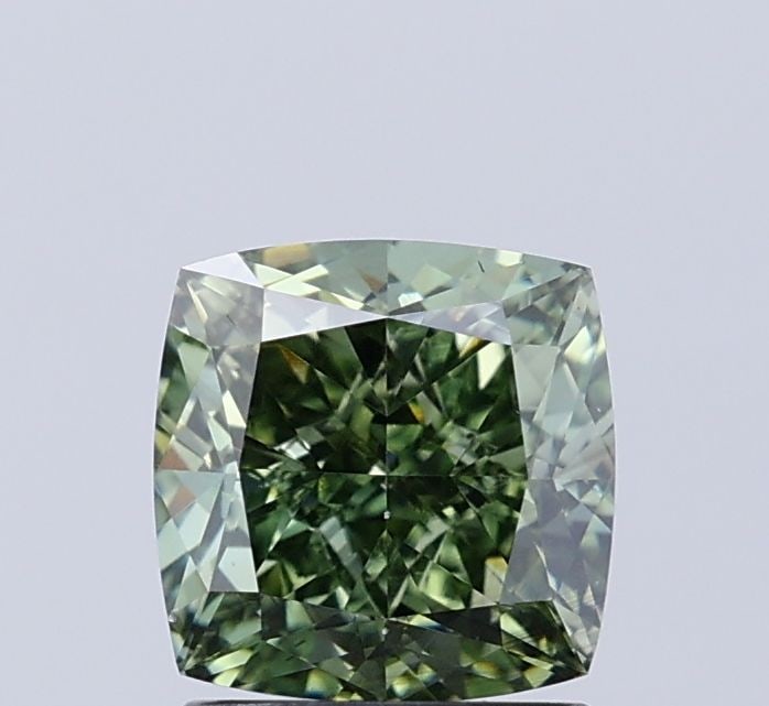 Loose Diamond - CUSHION MODIFIED 2.04ct Fancy Vivid Green VS2: Loose Diamond - CUSHION MODIFIED 2.04ct Fancy Vivid Green VS2 Source: This is a real non-mined Diamond that has been grown in a lab Shape: CUSHION MODIFIED Carats: 2.04 Color: Fancy Vivid Green