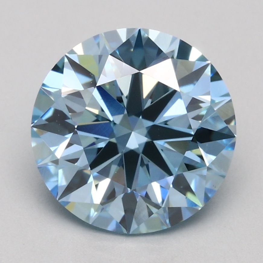 Ideal Loose Diamond - ROUND 2.06ct Fancy Blue VS1: Ideal Loose Diamond - ROUND 2.06ct Fancy Blue VS1 Source: This is a real non-mined Diamond that has been grown in a lab Shape: ROUND Carats: 2.06 Color: Fancy Blue Certification: IGI Video: