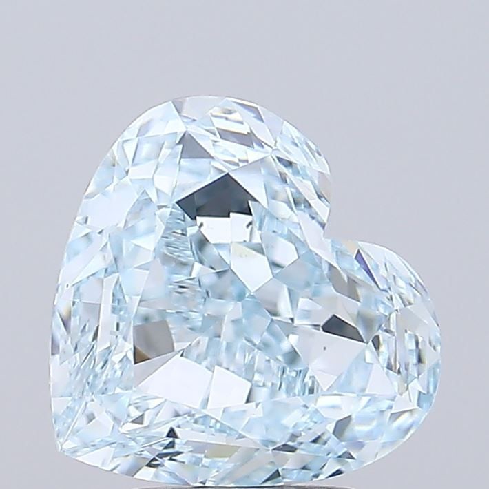 Loose Diamond - HEART 4.82ct Fancy Blue Green VVS2: Loose Diamond - HEART 4.82ct Fancy Blue Green VVS2 Source: This is a real non-mined Diamond that has been grown in a lab Shape: HEART Carats: 4.82 Color: Fancy Blue Green Certification: IGI Video: