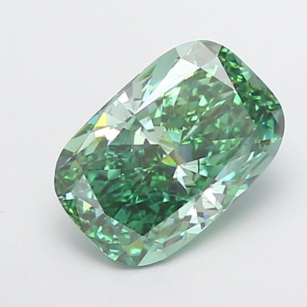 Loose Diamond - CUSHION MODIFIED 3.01ct Fancy Vivid Green VS2: Loose Diamond - CUSHION MODIFIED 3.01ct Fancy Vivid Green VS2 Source: This is a real non-mined Diamond that has been grown in a lab Shape: CUSHION MODIFIED Carats: 3.01 Color: Fancy Vivid Green Certif