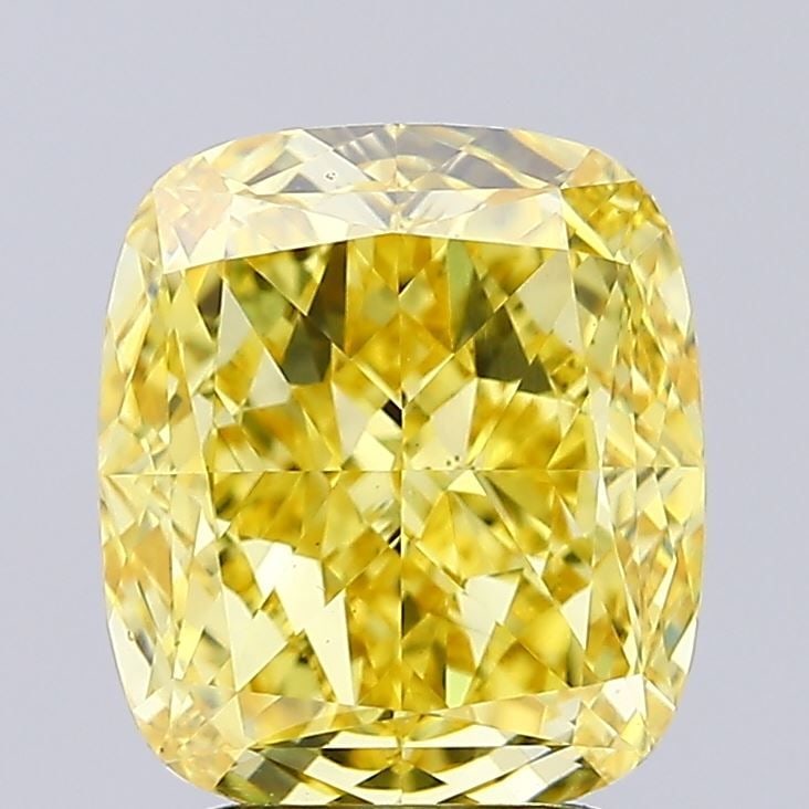Loose Diamond - CUSHION MODIFIED 2.75ct Fancy Vivid Yellow VS1: Loose Diamond - CUSHION MODIFIED 2.75ct Fancy Vivid Yellow VS1 Source: This is a real non-mined Diamond that has been grown in a lab Shape: CUSHION MODIFIED Carats: 2.75 Color: Fancy Vivid Yellow Cert