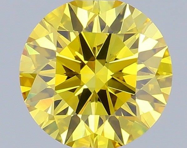 Ideal Loose Diamond - ROUND 0.55ct Fancy Vivid Yellow VVS1: Ideal Loose Diamond - ROUND 0.55ct Fancy Vivid Yellow VVS1 Source: This is a real non-mined Diamond that has been grown in a lab Shape: ROUND Carats: 0.55 Color: Fancy Vivid Yellow Certification: IGI 