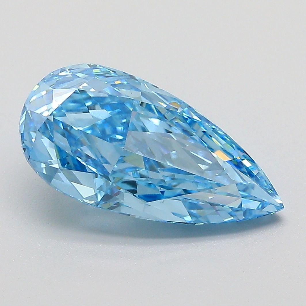 Loose Diamond - PEAR 3.1ct Fancy Vivid Blue VS1: Loose Diamond - PEAR 3.1ct Fancy Vivid Blue VS1 Source: This is a real non-mined Diamond that has been grown in a lab Shape: PEAR Carats: 3.1 Color: Fancy Vivid Blue Certification: IGI Additional