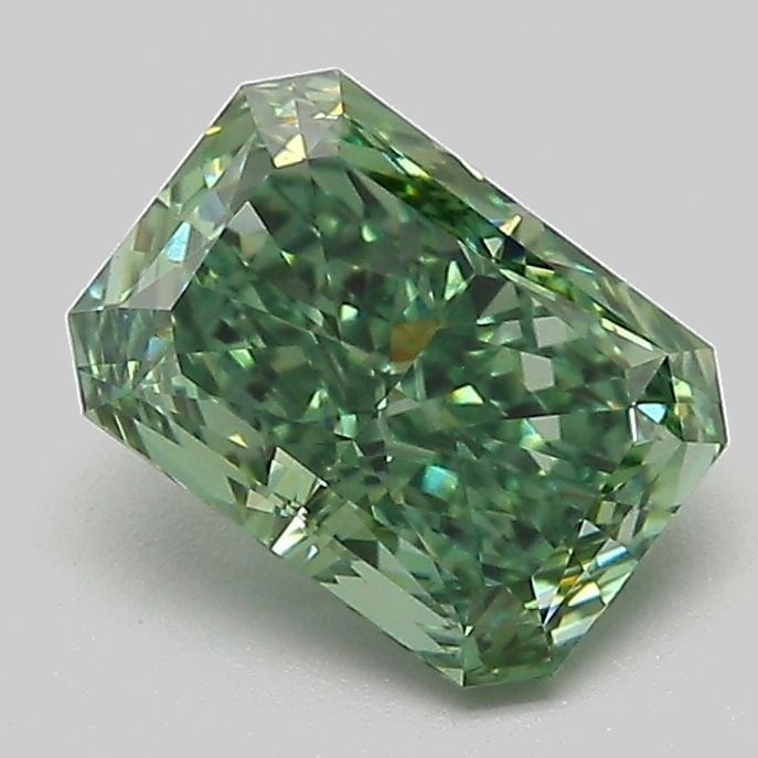 Loose Diamond - RADIANT 1.43ct Fancy Vivid Green VVS2: Loose Diamond - RADIANT 1.43ct Fancy Vivid Green VVS2 Source: This is a real non-mined Diamond that has been grown in a lab Shape: RADIANT Carats: 1.43 Color: Fancy Vivid Green Certification: IGI Vide