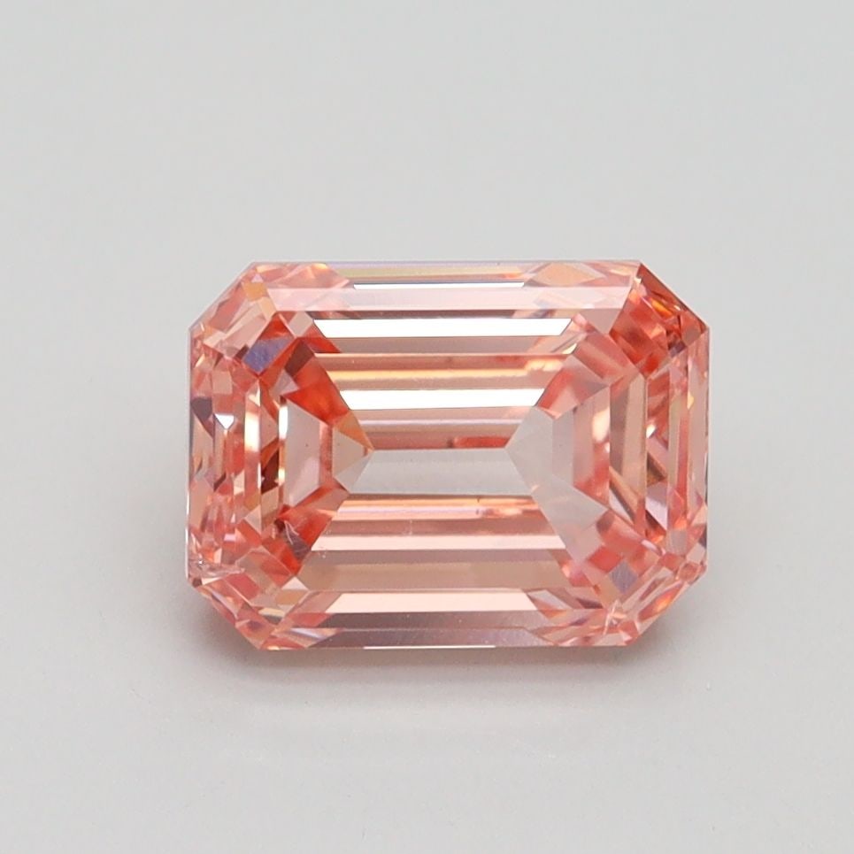Loose Diamond - EMERALD 2.01ct Fancy Intense Orangey Pink SI1: Loose Diamond - EMERALD 2.01ct Fancy Intense Orangey Pink SI1 Source: This is a real non-mined Diamond that has been grown in a lab Shape: EMERALD Carats: 2.01 Color: Fancy Intense Orangey Pink Certif