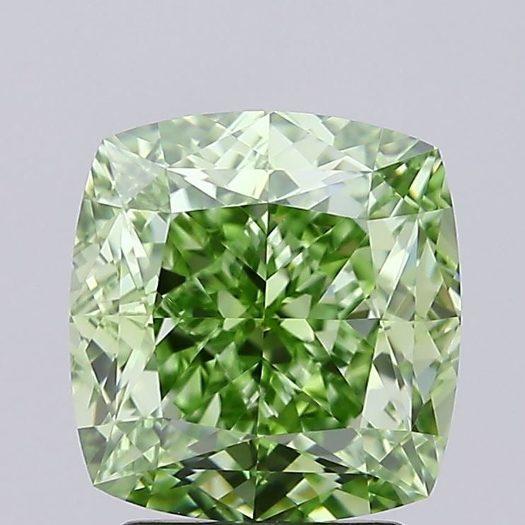 Loose Diamond - CUSHION MODIFIED 3.03ct Fancy Vivid Green IF: Loose Diamond - CUSHION MODIFIED 3.03ct Fancy Vivid Green IF Source: This is a real non-mined Diamond that has been grown in a lab Shape: CUSHION MODIFIED Carats: 3.03 Color: Fancy Vivid Green Certifi