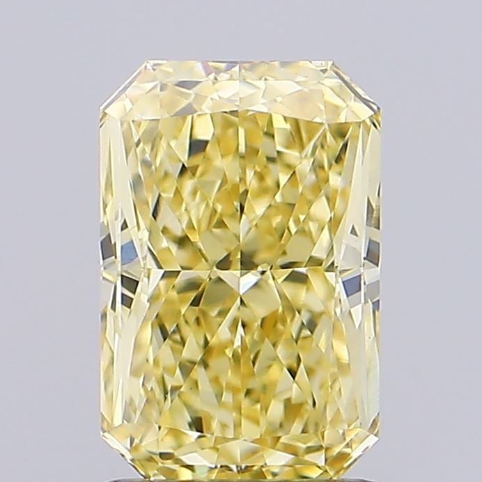Loose Diamond - RADIANT 1.53ct Fancy Vivid Yellow VVS2: Loose Diamond - RADIANT 1.53ct Fancy Vivid Yellow VVS2 Source: This is a real non-mined Diamond that has been grown in a lab Shape: RADIANT Carats: 1.53 Color: Fancy Vivid Yellow Certification: IGI Vi
