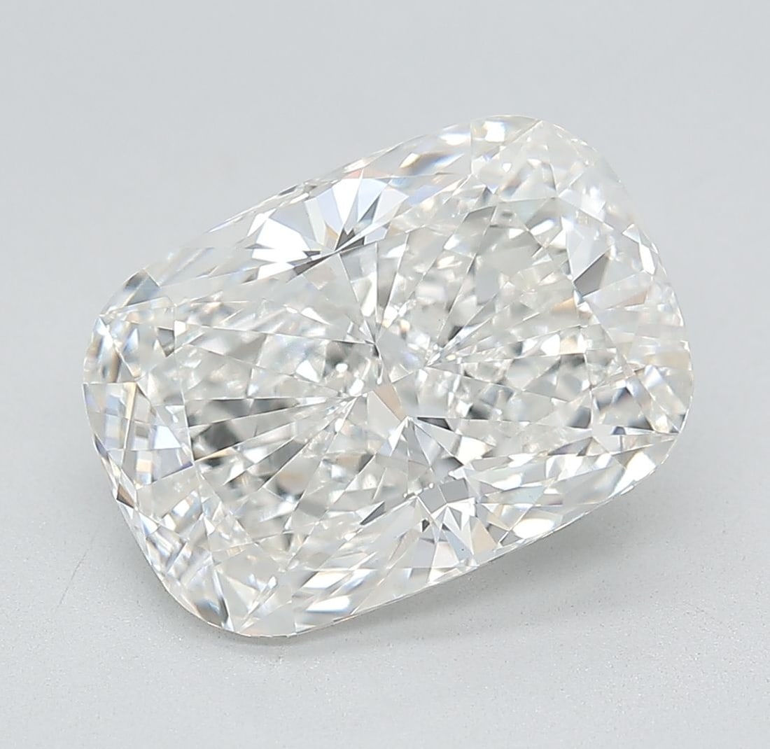 Loose Diamond - CUSHION MODIFIED 5.02ct F VVS2: Loose Diamond - CUSHION MODIFIED 5.02ct F VVS2 Source: This is a real non-mined Diamond that has been grown in a lab Shape: CUSHION MODIFIED Carats: 5.02 Color: F Clarity: VVS2 Certification: IGI Vide