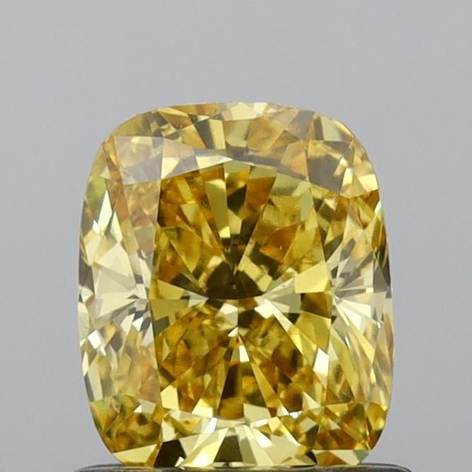 Loose Diamond - CUSHION BRILLIANT 0.81ct Fancy Vivid Yellow VS1: Loose Diamond - CUSHION BRILLIANT 0.81ct Fancy Vivid Yellow VS1 Source: This is a real non-mined Diamond that has been grown in a lab Shape: CUSHION BRILLIANT Carats: 0.81 Color: Fancy Vivid Yellow