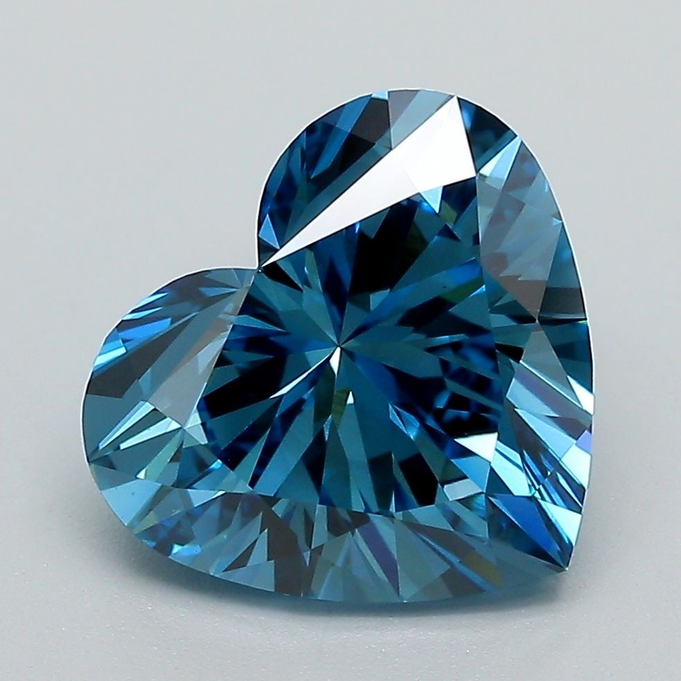 Loose Diamond - HEART 4.13ct Fancy Vivid Blue VS1: Loose Diamond - HEART 4.13ct Fancy Vivid Blue VS1 Source: This is a real non-mined Diamond that has been grown in a lab Shape: HEART Carats: 4.13 Color: Fancy Vivid Blue Certification: IGI Video: